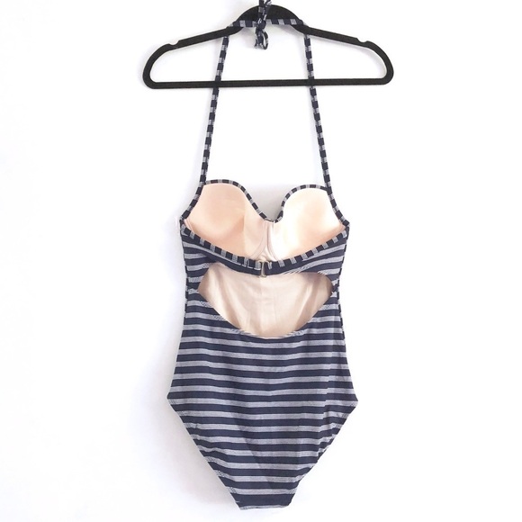 Merona Swimsuit S One Piece Stripe Vintage Inspired Retro Pinup Girl Vacation - Picture 4 of 10